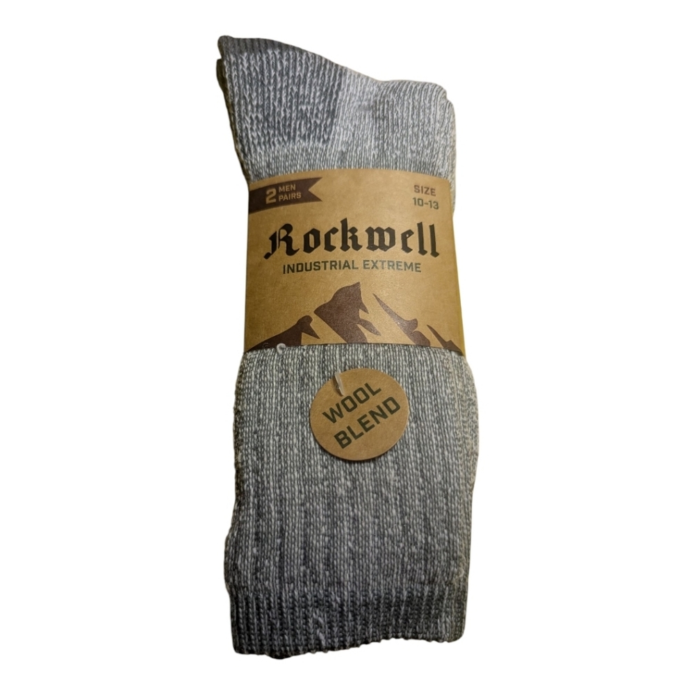 Rockwell Industrial Extreme Socks Mens 10-13 Gray Wool Blend